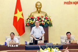 Chủ tịch Quốc hội Trần Thanh Mẫn phát biểu khai mạc Phiên họp thứ 48 của Ủy ban Thường vụ Quốc hội. (Ảnh: Doãn Tấn/TTXVN)
