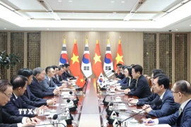 Tổng Bí thư Tô Lâm hội đàm với Tổng thống Hàn Quốc Lee Jae Myung. (Ảnh: Thống Nhất/TTXVN)
