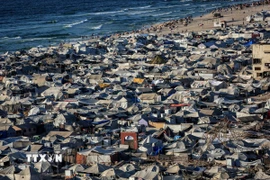 Khu lều tạm cho người tị nạn Palestine tại thành phố Gaza, ngày 1/9/2025. (Nguồn: THX/TTXVN)
