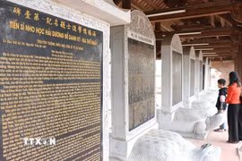 Nhà bia đề danh Tiến sỹ nho học trấn Hải Dương (1075-1919). (Ảnh: Mạnh Minh/TTXVN)