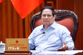 Thủ tướng Phạm Minh Chính chủ trì họp Thường trực Chính phủ về Dự thảo nghị quyết phát triển kinh tế tư nhân. Ảnh: Dương Giang-TTXVN