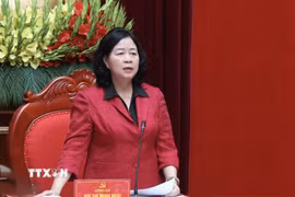 Ủy viên Bộ Chính trị, Bí thư trung ương Đảng, Chủ tịch Ủy ban Trung ương Mặt trận Tổ quốc Việt Nam Bùi Thị Minh Hoài . (Ảnh: Thu Hương/TTXVN)