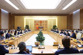 Thủ tướng Phạm Minh Chính tiếp đoàn Hội đồng Kinh doanh Hoa Kỳ-ASEAN. (Ảnh: Dương Giang/TTXVN)