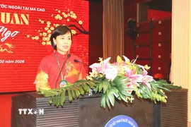 Tổng Lãnh sự Việt Nam tại Hong Kong và Macau Lê Đức Hạnh phát biểu tại chương trình. (Ảnh: Xuân Vịnh/TTXVN)