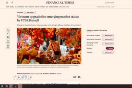 Nội dung bài báo trên trang web báo Financial Times (Anh) ngày 8/10/2025. (Ảnh: Minh Hợp/TTXVN)
