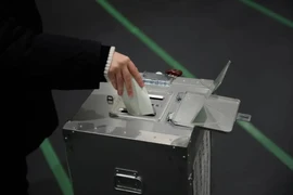 Một cử tri bỏ phiếu tại một điểm bỏ phiếu ở Tokyo. (Nguồn: AP)