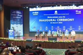 Quang cảnh khai mạc IndiaSoft 2026. (Ảnh: Ngọc Thúy/TTXVN)