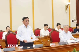 Ngày 3/9, tại Trụ sở Trung ương Đảng, Tổ công tác số 4 của Bộ Chính trị, Ban Bí thư do đồng chí Trần Cẩm Tú, Uỷ viên Bộ Chính trị, Thường trực Ban Bí thư chủ trì, làm việc với Ban Thường vụ Tỉnh uỷ Đắk Lắk về công tác chuẩn bị Đại hội đại biểu Đảng bộ tỉnh nhiệm kỳ 2025-2030. (Ảnh: Phương Hoa/TTXVN)