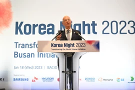 Ông Klaus Schwab phát biểu tại một sự kiện ở Davos, Thụy Sĩ ngày 18/1/2023. (Ảnh: Yonhap/TTXVN)
