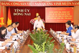 Quanh cảnh buổi làm việc. (Ảnh: Sỹ Tuyên/TTXVN)