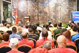 Ngày 29/4/2025 (giờ địa phương), tại Cung Cách mạng, thủ đô La Habana, Ban Chấp hành Trung ương Đảng Cộng sản Cuba tổ chức Lễ kỷ niệm 50 năm Ngày Giải phóng miền Nam, thống nhất đất nước (30/4/1975-2025), thể hiện tình hữu nghị, đoàn kết đặc biệt với nhân dân Việt Nam anh em. (Ảnh: Việt Hùng/TTXVN)