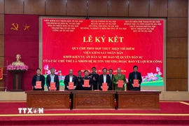 Các cơ quan, sở ngành thành phố Hà Nội quyết tâm tạo hành lang pháp lý vững chắc để các bên cùng chung tay bảo vệ lợi ích công và những người dễ bị tổn thương trong xã hội. (Ảnh: Kim Anh/TTXVN)