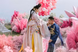 Cặp đôi tổ chức lễ cưới với điểm nhấn là sự giao thoa văn hóa Việt-Hàn. (Nguồn: Vietnam+)