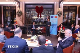 Quang cảnh buổi tiếp của Phó Thủ tướng Trần Hồng Hà với các Đại sứ, Đại biện Liên minh châu Âu và các nước thành viên. (Ảnh: Văn Điệp/TTXVN)