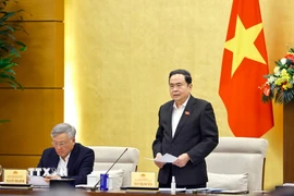 Chủ tịch Quốc hội Trần Thanh Mẫn chủ trì Phiên họp thứ tư của Hội đồng Bầu cử quốc gia. (Ảnh: Doãn Tấn/TTXVN)