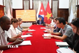 Toàn cảnh buổi họp báo. (Ảnh: Việt Hùng/TTXVN)