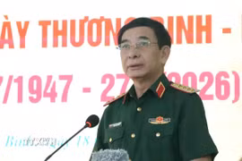 Đại tướng Phan Văn Giang, Ủy viên Bộ Chính trị, Phó Thủ tướng Chính phủ, Bộ trưởng Bộ Quốc phòng phát biểu. (Ảnh: Thùy Dung/TTXVN)