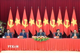 Tổng Bí thư Tô Lâm tiếp Trưởng đoàn chính đảng các nước dự Lễ kỷ niệm 80 năm Cách mạng Tháng Tám và Quốc khánh 2/9. (Ảnh: Thống Nhất/TTXVN)