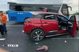 Hiện trường vụ tai nạn. (Nguồn: TTXVN phát)