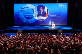 Thủ tướng Phạm Minh Chính phát biểu tại Diễn đàn Tài chính và Kinh tế xanh của Hội nghị Đại dương Liên hợp quốc lần thứ ba (UNOC 3). (Ảnh: Dương Giang/TTXVN)