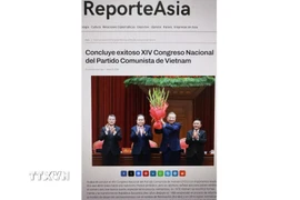 Bài viết “Đại hội đại biểu toàn quốc lần thứ 14 của Đảng Cộng sản Việt Nam kết thúc tốt đẹp” đăng trên trang reporteasia.com. (Nguồn: TTXVN phát)
