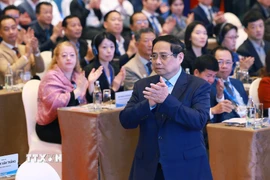 Thủ tướng Phạm Minh Chính dự Diễn đàn Logistics Việt Nam năm 2025. (Ảnh: Dương Giang/TTXVN)