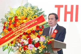 Chủ tịch Quốc hội Trần Thanh Mẫn phát động phong trào thi đua yêu nước giai đoạn 2025-2030. (Ảnh: Doãn Tấn/TTXVN)