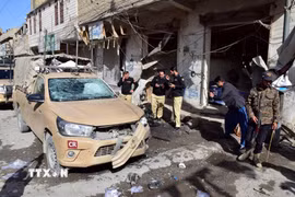 Hiện trường một vụ đánh bom tại Quetta, Pakistan. (Nguồn: THX/TTXVN)