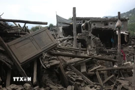 Thiệt hại sau động đất tại huyện Nurgal, tỉnh Kunar, Afghanistan, ngày 1/9/2025. (Nguồn: THX/TTXVN)