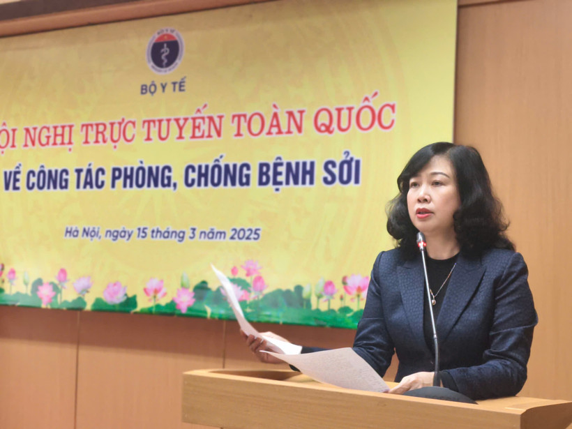 Bộ trưởng Bộ Y tế Đào Hồng Lan phát biểu tại hội nghị. (Ảnh: PV/Vietnam+)