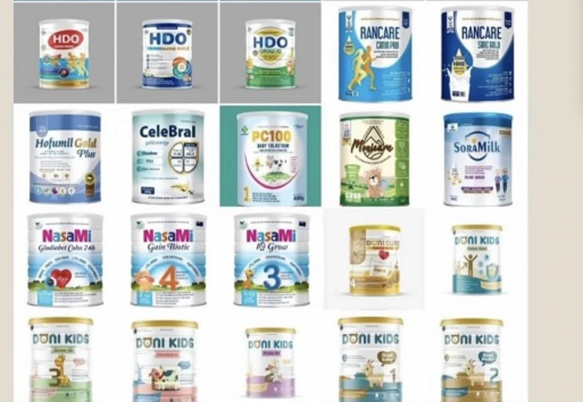 Hình ảnh các sản phẩm sữa giả. 