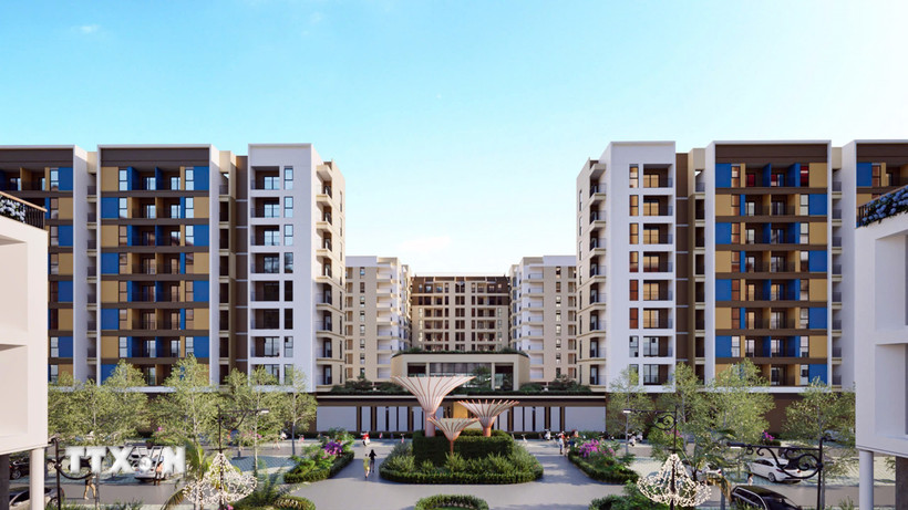 Phối cảnh dự án nhà ở xã hội tại Huế. (TTXVN phát)