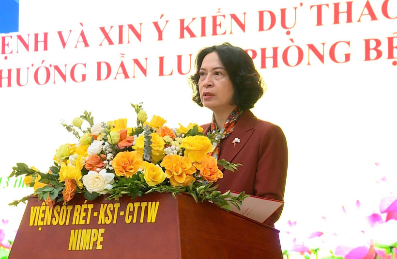 Thứ trưởng Bộ Y tế Nguyễn Thị Liên Hương phát biểu tại Hội thảo. (Ảnh: PV/Vietnam+)