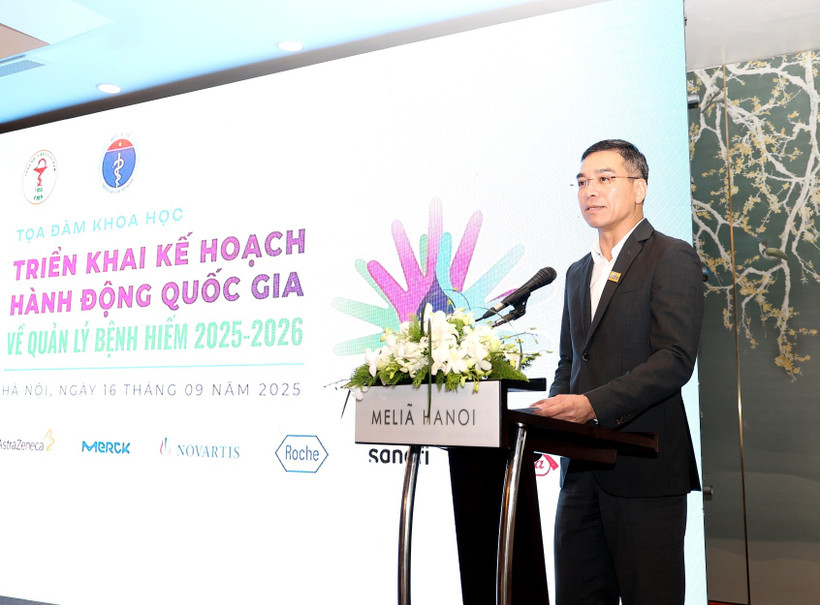 Tiến sỹ Hà Anh Đức - Cục trưởng Quản lý Khám chữa bệnh (Bộ Y tế) phát biểu tại Tọa đàm. (Ảnh: PV/Vietnam+)