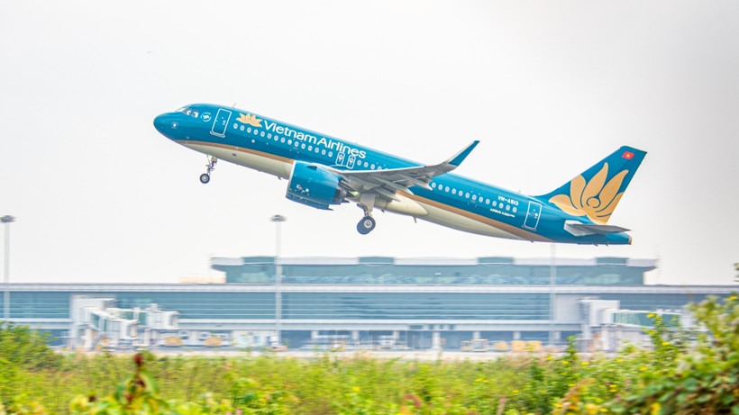 Vietnam Airlines mở rộng mạnh mẽ mạng bay quốc tế trong năm 2025, tiên phong hiện thực hóa Nghị quyết 59. (Ảnh: PV/Vietnam+)