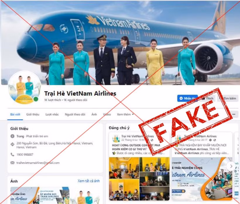 Các trang có dấu hiệu giả mạo thường sử dụng nội dung, hình ảnh tương tự kênh chính thức của Vietnam Airlines nhằm tạo dựng lòng tin trước khi yêu cầu người dùng đăng ký, cung cấp thông tin hoặc chuyển tiền. (Ảnh: PV/Vietnam+)