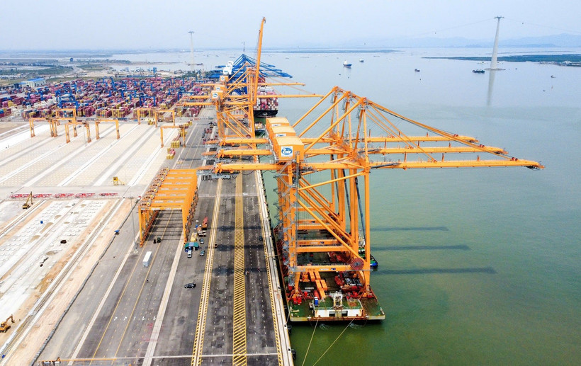 Cảng Hải Phòng công bố mở bến cảng số 3, khu bến cảng Lạch Huyện. (Ảnh: PV/Vietnam+)