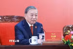 Tổng Bí thư Tô Lâm chủ trì buổi họp báo. (Ảnh: TTXVN)