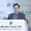 Phó Thủ tướng Chính phủ, Bộ trưởng Bộ Ngoại giao Bùi Thanh Sơn phát biểu tại hội thảo. (Ảnh: An Đăng/TTXVN)