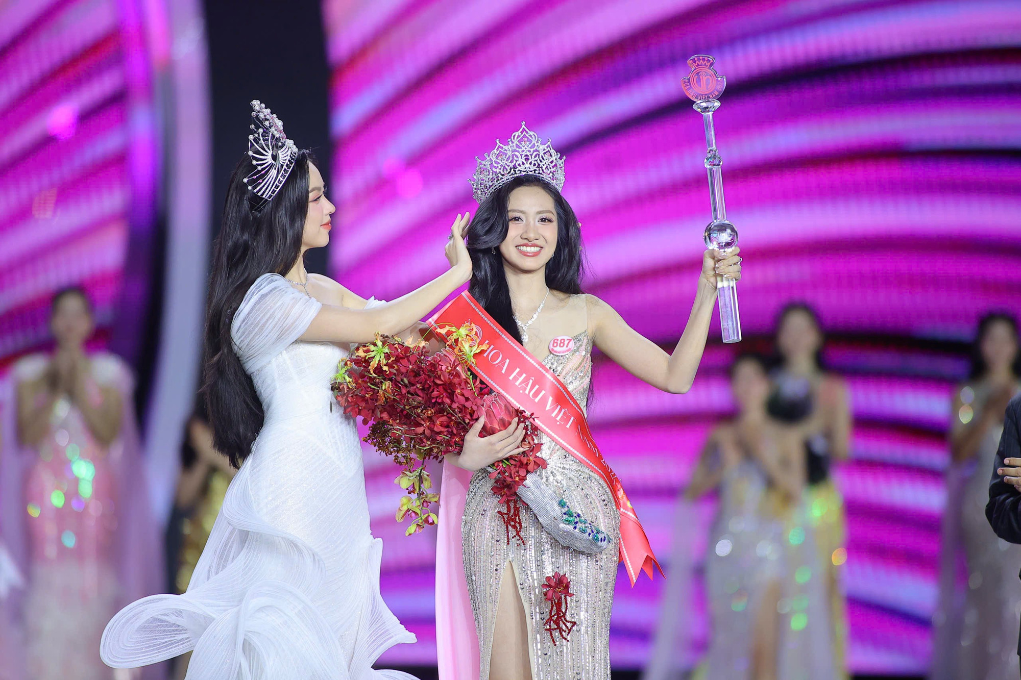 Người đẹp Hà Trúc Linh đăng quang Hoa hậu Việt Nam 2024. (Ảnh: BTC)