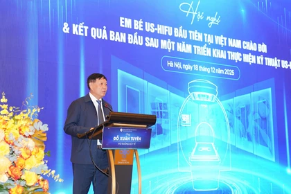 Thứ trưởng Bộ Y tế Đỗ Xuân Tuyên phát biểu tại Hội nghị. (Ảnh: PV/Vietnam+)