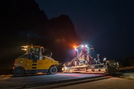 Nhà thầu thi công Dự án cao tốc Đồng Đăng-Trà Lĩnh. (Ảnh: PV/Vietnam+)