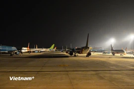 Máy bay của các Hãng hàng không Việt Nam tại Sân bay Quốc tế Nội Bài. (Ảnh: Việt Hùng/Vietnam+)