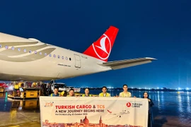 TCS chính thức đón chuyến bay hàng hóa đầu tiên hợp tác cùng Turkish Cargo vào đầu tháng 10 vừa qua. (Ảnh: PV/Vietnam+)