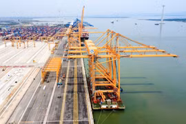Cảng Hải Phòng công bố mở bến cảng số 3, khu bến cảng Lạch Huyện. (Ảnh: PV/Vietnam+)