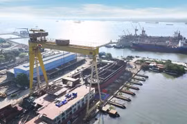 Ngành đóng tàu của Việt Nam hiện đang đứng thứ 7 trên thế giới về thị phần. (Ảnh: PV/Vietnam+)