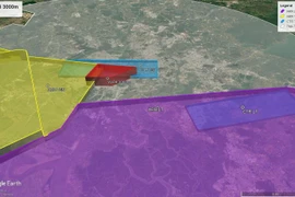 Khu vực cấm bay VVP4, sau khi giảm độ cao xuống 1.500m. (Ảnh: VATM cung cấp)