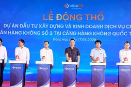 Động thổ Dự án đầu tư xây dựng và kinh doanh dịch vụ cung cấp suất ăn hàng không số 2 tại Cảng hàng không Quốc tế Long Thành. (Ảnh: PV/Vietnam+)