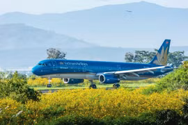 Máy bay Vietnam Airlines cất cánh tại một sân bay nước ta. (Ảnh: PV/Vietnam+)