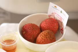 Việc lựa chọn phục vụ các sản phẩm như vải trứng Hưng Yên hay mận hậu Sơn La trên các chuyến bay của Vietnam Airlines là minh chứng cho chất lượng ngày càng nâng cao của nông sản Việt Nam. (Ảnh: PV/Vietnam+)